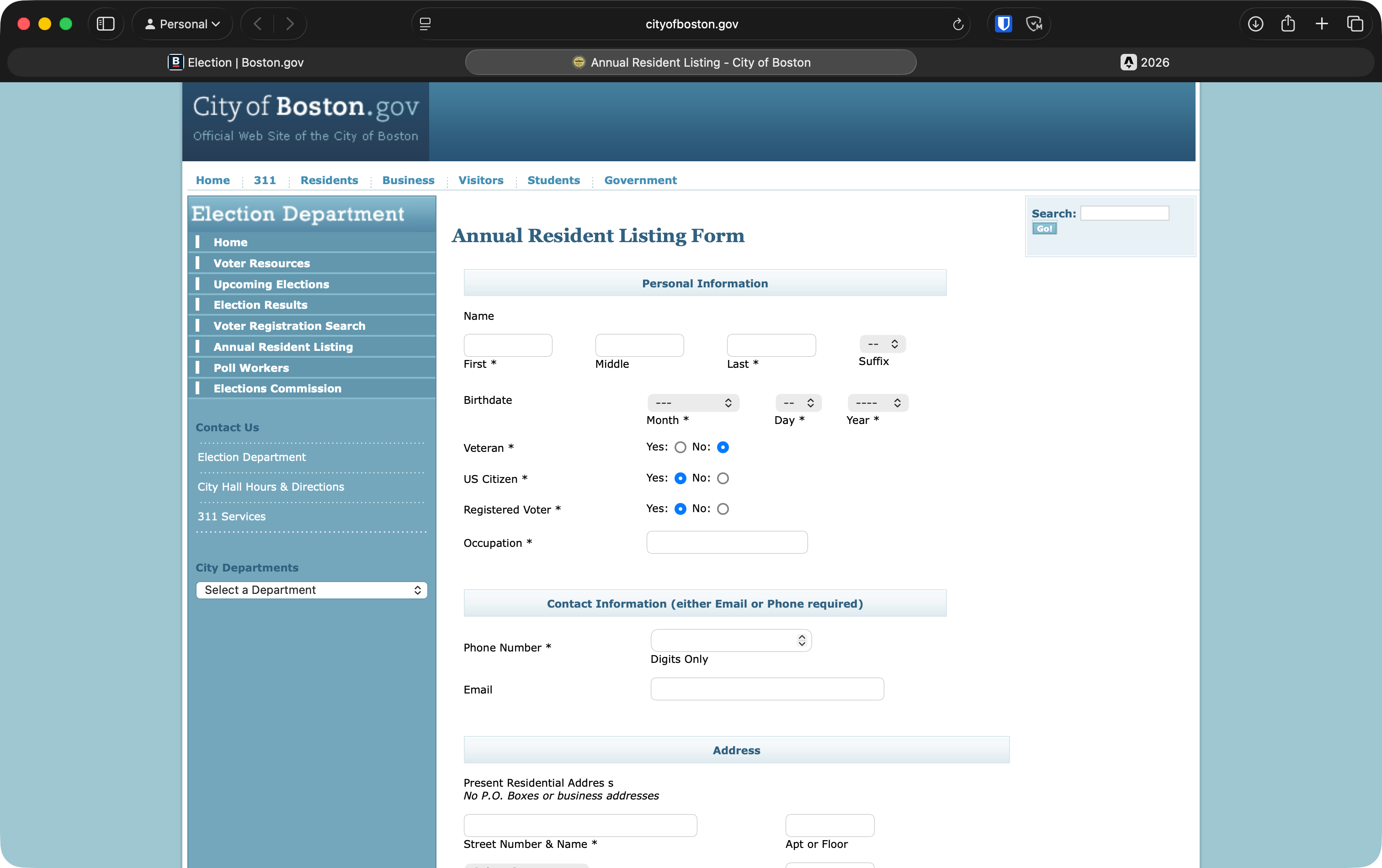 boston cenus form